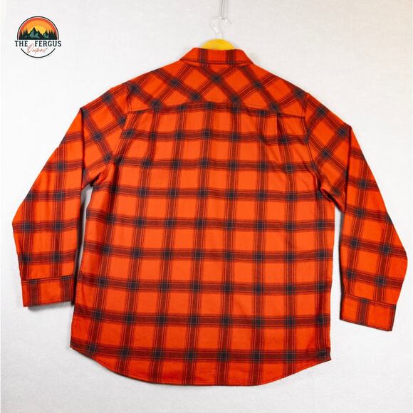 40 Grit By Duluth Trading Button-Up Shirt Red Flannel Cabincore Men Large - Picture 2 of 10
